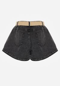 Born2be - Czarne Luźne Szorty Jeansowe Bawełniane z Paskiem Mezyss. Okazja: do pracy, na co dzień. Stan: podwyższony. Kolor: czarny. Materiał: bawełna, jeans. Styl: casual #8