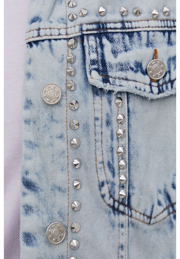 Answear Lab Kurtka jeansowa damska przejściowa. Kolor: niebieski. Materiał: jeans. Styl: wakacyjny