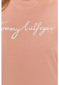 TOMMY HILFIGER - Tommy Hilfiger - Bluza bawełniana. Okazja: na co dzień. Kolor: różowy. Materiał: bawełna. Styl: casual #4