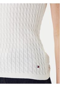 TOMMY HILFIGER - Tommy Hilfiger Top WW0WW45706 Écru Slim Fit. Materiał: bawełna #5