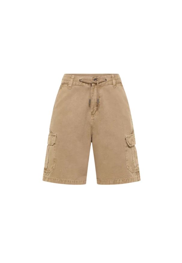 Mustang - MĘSKIE SPODNIE MATERIAŁOWE MUSTANG Chicago Shorts Z Lemon Pepper 1015720 3375. Materiał: materiał