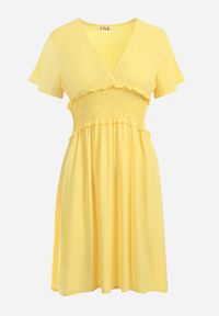 Born2be - Żółta Sukienka z Wiskozy Gulpari. Kolor: żółty. Materiał: wiskoza. Długość: mini #4