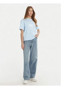 Lacoste T-Shirt TH2733 Błękitny Regular Fit. Kolor: niebieski. Materiał: bawełna