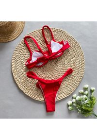 Intica - Bikini damskie z kwiatami 3D na lato Mui. Kolor: czerwony. Materiał: materiał. Wzór: kwiaty #5