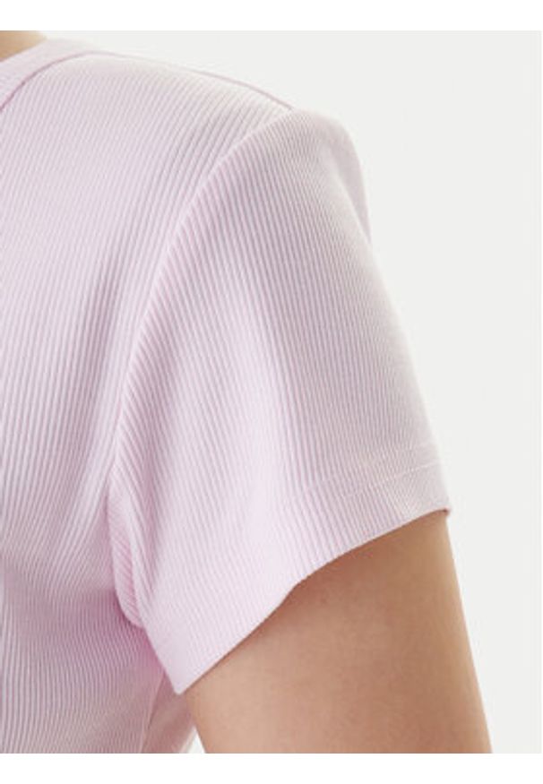 Calvin Klein Jeans T-Shirt LV047C200G Różowy Slim Fit. Kolor: różowy. Materiał: bawełna
