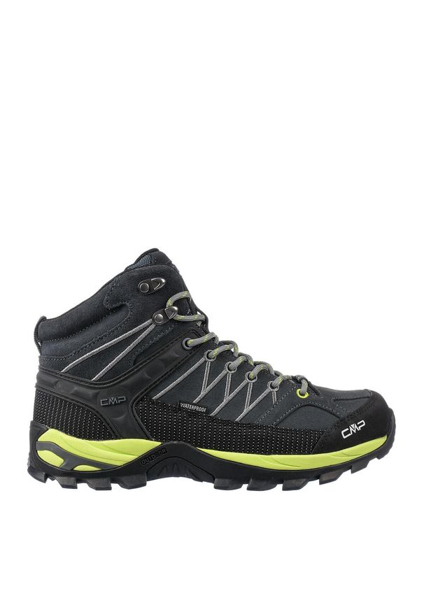 Buty trekkingowe męskie CMP Rigel Mid Trekking Wp. Kolor: wielokolorowy, czarny, szary. Materiał: zamsz, materiał. Szerokość cholewki: normalna. Sport: turystyka piesza