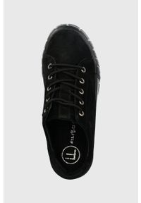 Answear Lab tenisówki zamszowe damskie kolor czarny. Nosek buta: okrągły. Zapięcie: sznurówki. Kolor: czarny. Materiał: zamsz. Obcas: na platformie. Styl: wakacyjny #4