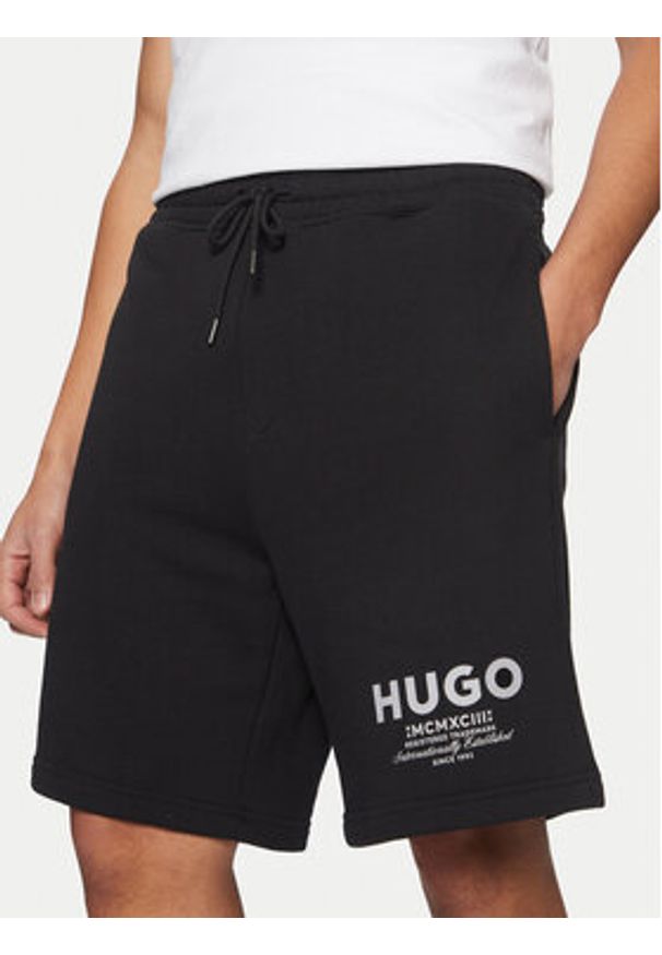 Hugo - HUGO Szorty sportowe Nomario 50510728 Czarny Regular Fit. Kolor: czarny. Materiał: bawełna. Styl: sportowy