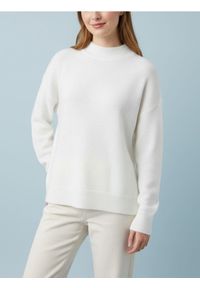 Sinsay - Sweter z półgolfem i długim rękawem z domieszką wełny - biały. Kolor: biały. Materiał: wełna. Długość rękawa: długi rękaw. Długość: długie