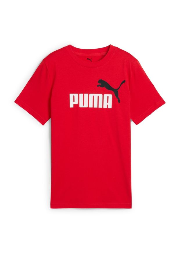 Koszulka Puma Ess 2 Color No.1 Logo Tee B, Dzieci. Kolor: czerwony. Materiał: bawełna, materiał