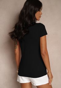 Renee - Czarny Bawełniany Casualowy T-shirt Arpollia. Okazja: na co dzień. Kolor: czarny. Materiał: bawełna. Styl: casual #3