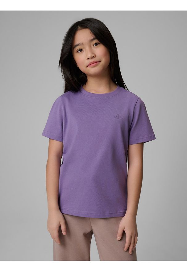 4f - 4F T-shirt regular gładki dziewczęcy (2-pack) - multikolor 134/140 (8-10 lat). Okazja: na co dzień, na uczelnię. Kolor: wielokolorowy. Materiał: bawełna, materiał. Wzór: gładki. Sezon: lato. Styl: casual, klasyczny