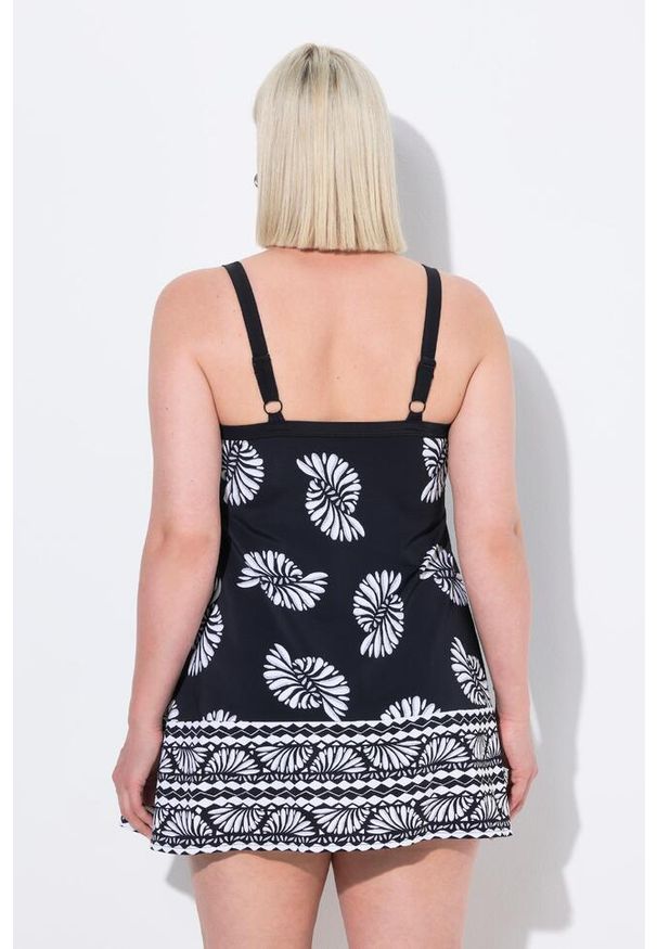 ULLA POPKEN - Damski Strój kąpielowy miękkie miseczki ramiączka z regulacją. Kolekcja: plus size. Kolor: czarny. Materiał: poliester, elastan, poliamid, materiał