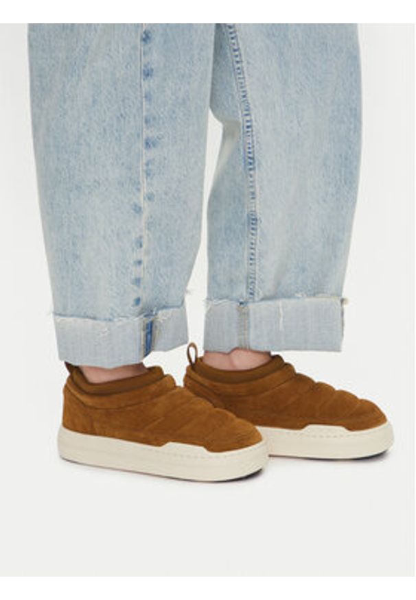 Moon Boot Botki Park Soft Suede 80D2470020 Brązowy. Kolor: brązowy. Materiał: zamsz, skóra