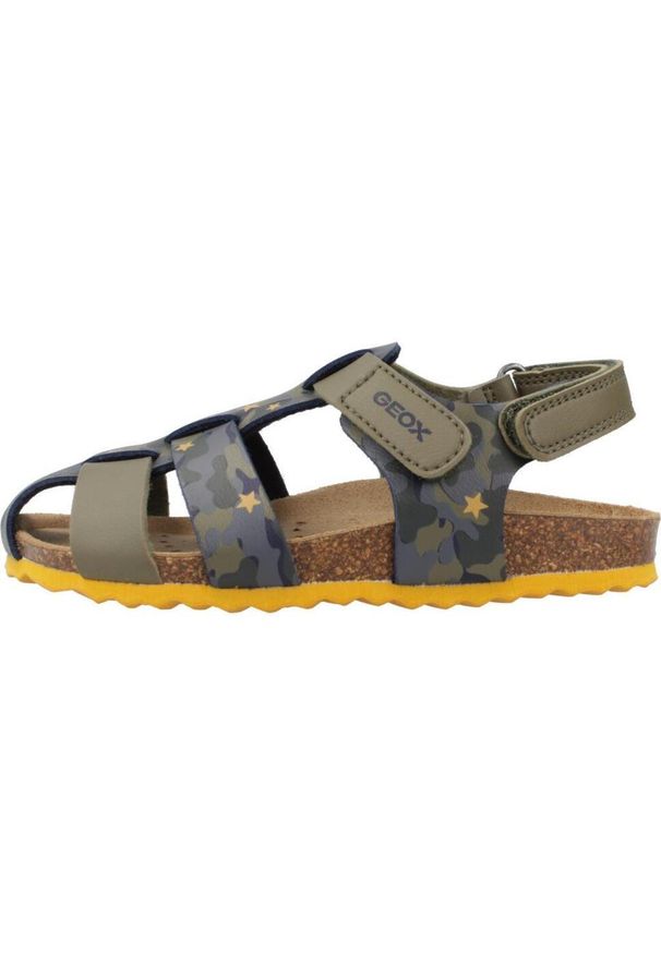 Geox - Sandały GEOX B SANDAL CHALKI BOY Zielony. Kolor: zielony. Materiał: syntetyk, tkanina. Sezon: lato