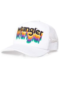 Wrangler - MĘSKA CZAPKA Z DASZKIEM WRANGLER TRUCKER CAP WHITE W0M36U512. Styl: elegancki