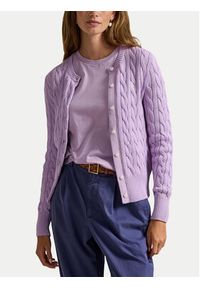 Polo Ralph Lauren Kardigan 211971868506 Fioletowy Regular Fit. Typ kołnierza: polo. Kolor: fioletowy. Materiał: bawełna #6