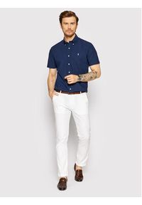 Polo Ralph Lauren Koszula 710867700003 Granatowy Custom Fit. Typ kołnierza: polo. Kolor: niebieski. Materiał: bawełna #5