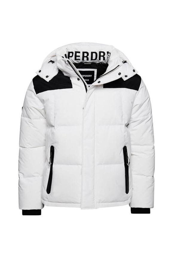 Kurtka turystyczna męska Superdry Code MTN Sport Explorer. Kolor: biały. Materiał: poliester. Sezon: zima. Sport: turystyka piesza