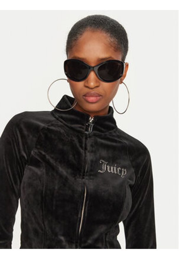 Juicy Couture Bluza Morgan Cross JCBCT224832 Czarny Regular Fit. Kolor: czarny. Materiał: syntetyk