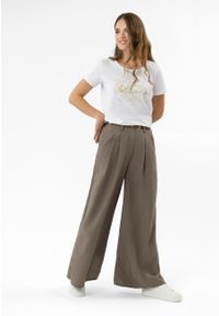 Volcano - Szerokie spodnie R-MARGA. Materiał: tkanina, wiskoza, materiał. Sezon: wiosna, lato. Styl: elegancki #1