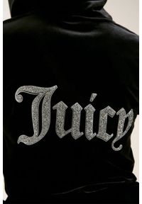 Juicy Couture - JUICY COUTURE Czarna damska bluza Robertson Caviar Hoodie. Kolor: czarny