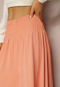Renee - Pomarańczowe Spodnie Szerokie Luźne High Waist Inestria. Stan: podwyższony. Kolor: pomarańczowy. Materiał: tkanina. Sezon: lato #2