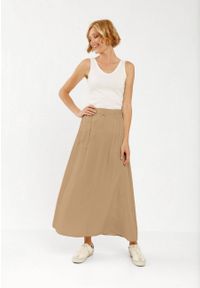 Volcano - Długa spódnica letnia G-MIGELIA. Materiał: skóra, wiskoza, materiał. Długość: długie. Wzór: gładki. Sezon: lato #1
