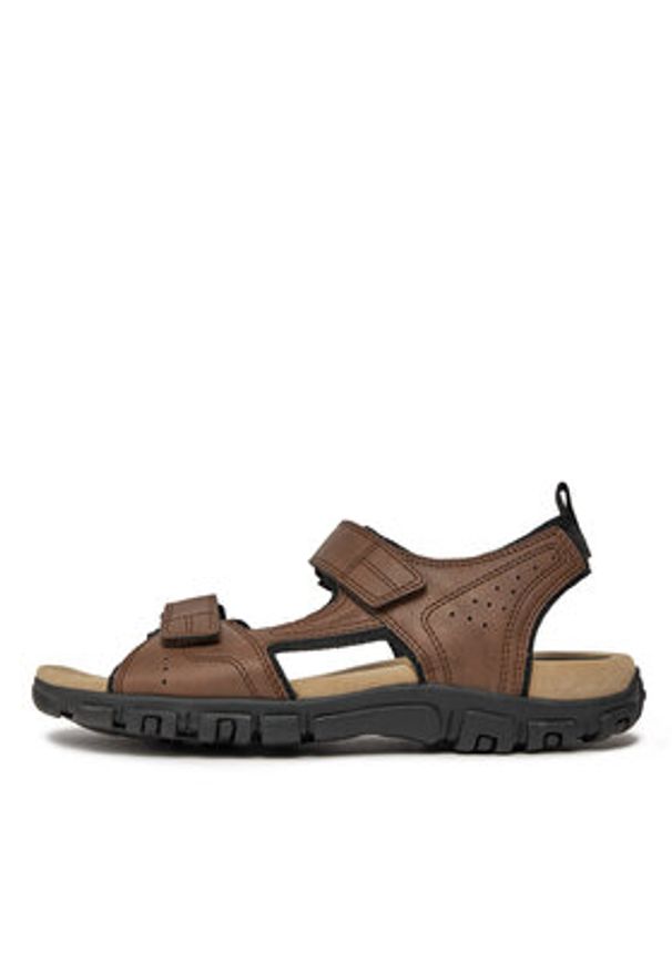 Geox Sandały Uomo Sandal Strada U4524B 000ME C6006 Brązowy. Kolor: brązowy. Materiał: skóra