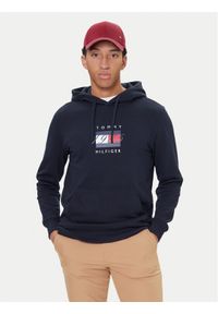 TOMMY HILFIGER - Tommy Hilfiger Bluza Linear Flag MW0MW41332 Granatowy Regular Fit. Kolor: niebieski. Materiał: bawełna