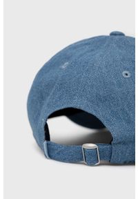 Element czapka jeansowa gładka. Kolor: niebieski. Materiał: jeans. Wzór: gładki #3