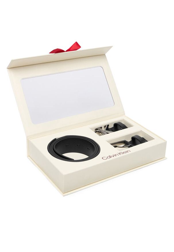 Calvin Klein Pasek Męski Belt Gift Set LV04D0009G Czarny. Kolor: czarny. Materiał: skóra
