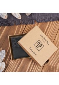 PAOLO PERUZZI - Portfel skórzany vintage Paolo Peruzzi czarny T-114-HBL. Kolor: czarny. Materiał: skóra. Wzór: geometria #1