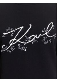 Karl Lagerfeld - KARL LAGERFELD Bluza A3W20010 Czarny Regular Fit. Typ kołnierza: dekolt w karo. Kolor: czarny. Materiał: bawełna #3