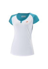 Koszulka dziewczęca Babolat Sleeve Top Girl white/green 128. Kolor: wielokolorowy, zielony, biały