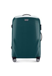 Wittchen - Średnia walizka z polikarbonu jednokolorowa zielona. Kolor: zielony. Materiał: guma