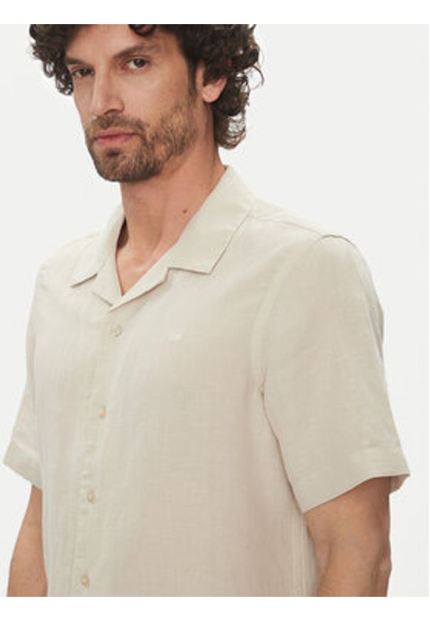 Calvin Klein Koszula K10K114197 Beżowy Regular Fit. Kolor: beżowy. Materiał: bawełna