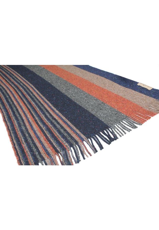 Ciepły i Praktyczny Szalik z Wełną i Jedwabiem - V. Fraas - Jesienna Kolorystyka, Pasy. Kolor: wielokolorowy. Materiał: wełna, jedwab. Wzór: paski, prążki. Sezon: jesień. Styl: klasyczny, elegancki