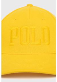 Polo Ralph Lauren czapka 710865187001 kolor żółty gładka. Kolor: żółty. Wzór: gładki #4
