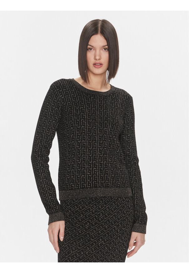 Liu Jo Sweter MF3431 MA49I Czarny Regular Fit. Kolor: czarny. Materiał: wiskoza