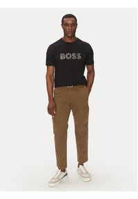 BOSS T-Shirt Te_Logotexture 50534923 Czarny Regular Fit. Kolor: czarny. Materiał: bawełna
