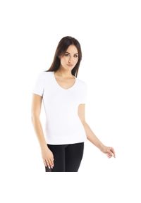 TEYLI - Koszulka T-shirt bawełniana Teyli Deko-V. Kolor: biały. Materiał: bawełna, elastan. Sport: fitness