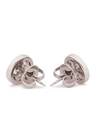 Tory Burch Kolczyki Crystal Logo Circle Stud Earring 53422 Srebrny. Materiał: srebrne. Kolor: srebrny