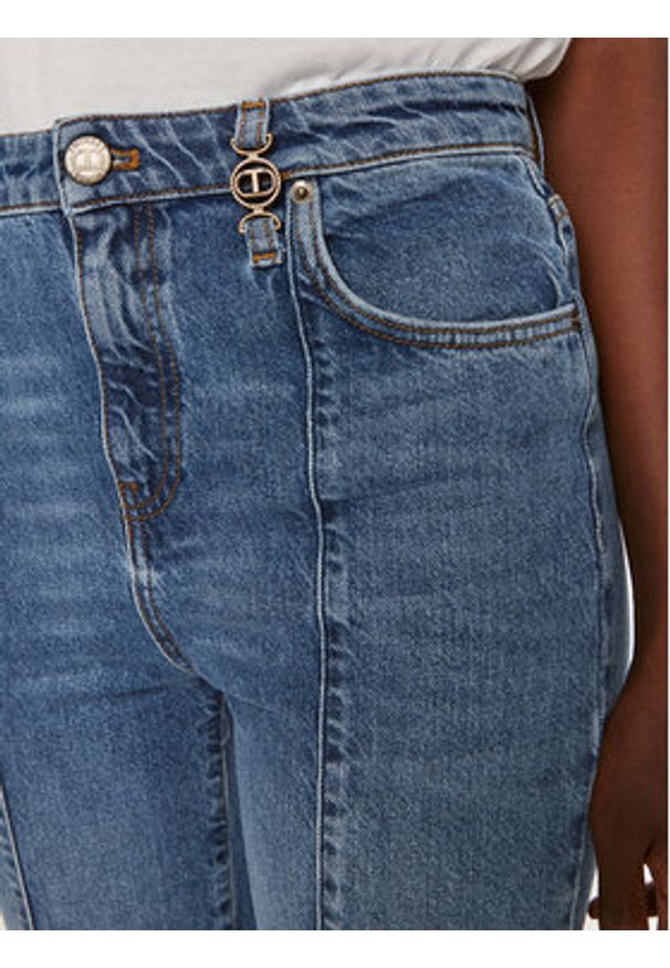 TwinSet - TWINSET Jeansy 242TP2563 Niebieski Straight Fit. Kolor: niebieski