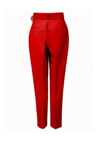 AGGI - Czerwone spodnie w kant. Stan: podwyższony. Kolor: czerwony. Materiał: tkanina. Styl: elegancki