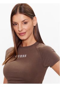 Guess Top V3RP16 KABR0 Khaki Slim Fit. Kolor: brązowy. Materiał: bawełna, syntetyk #5