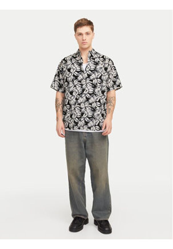 Jack & Jones - Jack&Jones Koszula Joshua 12271089 Czarny Wide Fit. Kolor: czarny. Materiał: bawełna