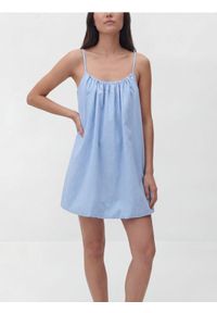 Reserved - Sukienka bombka - jasnoniebieski. Kolor: niebieski. Materiał: dzianina. Typ sukienki: bombki #1