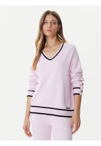 Liu Jo Sport Sweter TF5229 MS59L Różowy Regular Fit. Kolor: różowy. Materiał: syntetyk. Styl: sportowy