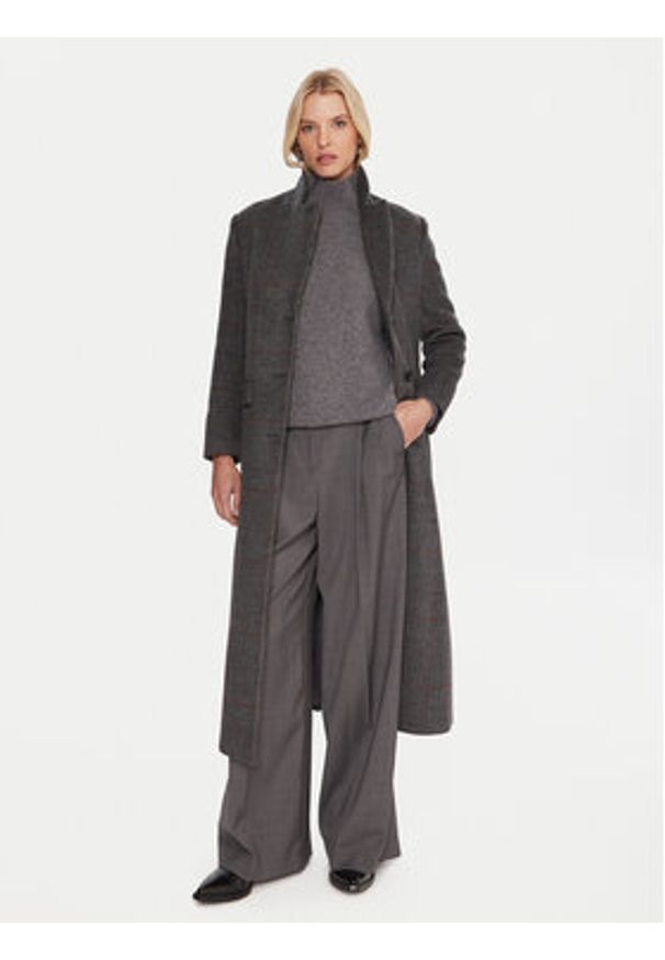 Marella Płaszcz wełniany Giostro 2523016162 Szary Regular Fit. Kolor: szary. Materiał: wełna